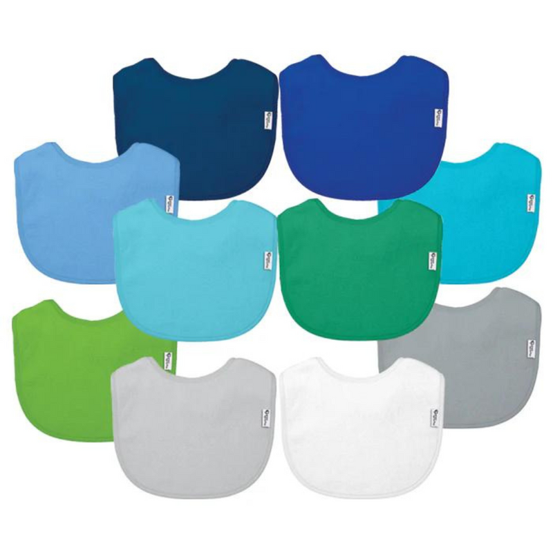 Green Sprouts Stay-Dry Everyday Bibs 10 pack - Blue Set