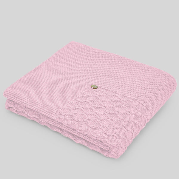 Paz Rodriguez Knit Newborn Blanket - Chalk Pink/Lana