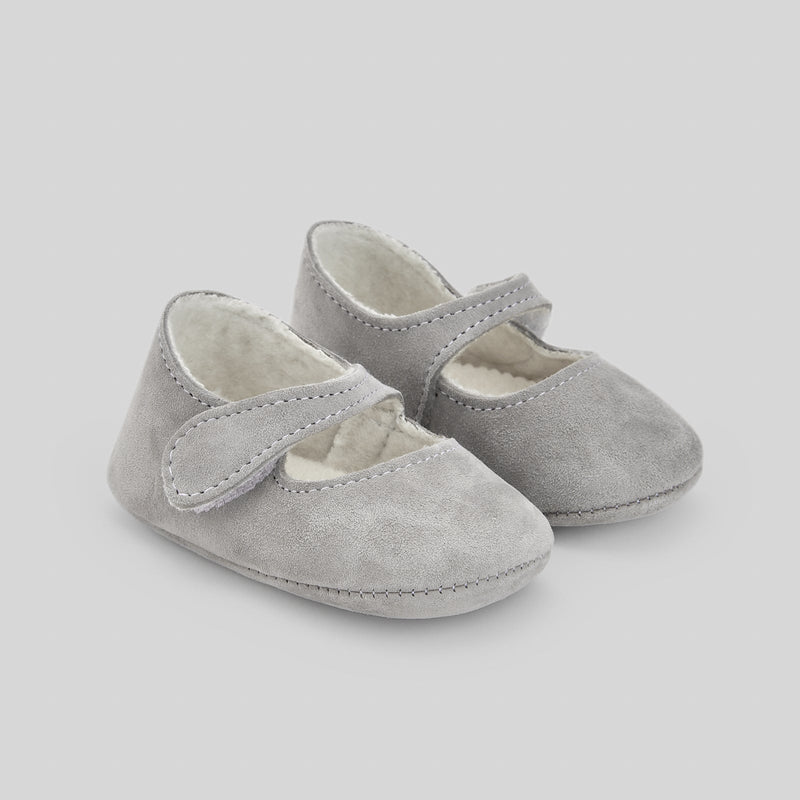 Paz Rodriguez Woven Newborn Shoes Esencial - Grey