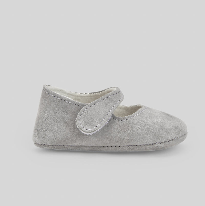 Paz Rodriguez Woven Newborn Shoes Esencial - Grey