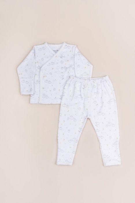 Babycottons My Fluffy Sheep Kimono Top & Convertible Pants Set Grey