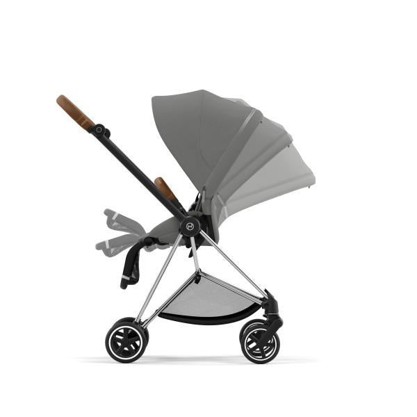 Cybex Mios 3 Stroller - Chrome/Brown Frame and Soho Grey Seat Pack