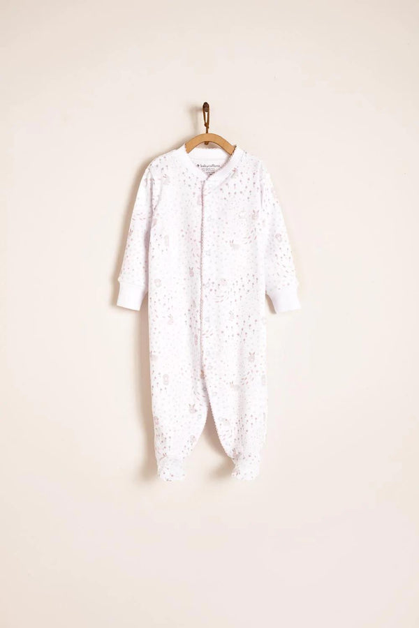 Babycottons Farm Footed Pajama White & Pink