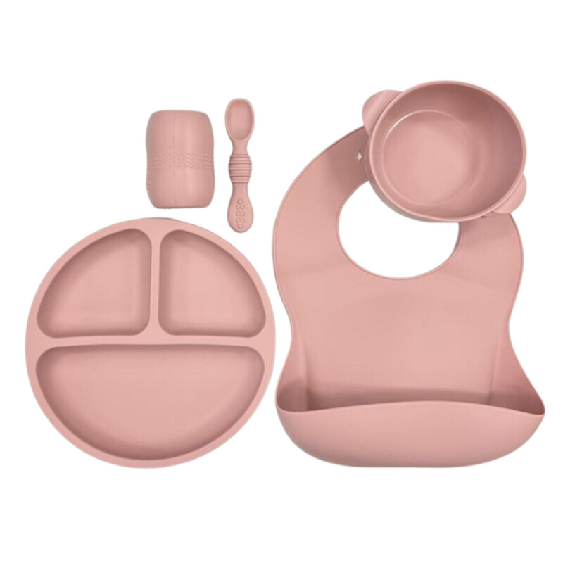 Luna Baby Silicone Baby Feeding Set - Pink