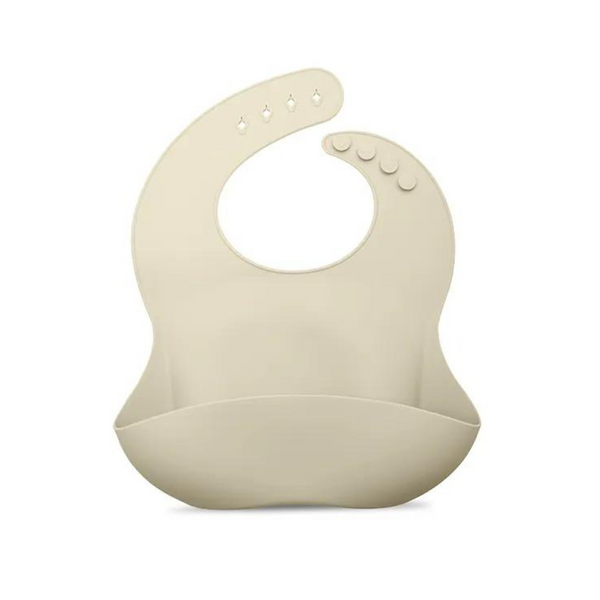 Luna Baby Silicone Baby Bib - Beige