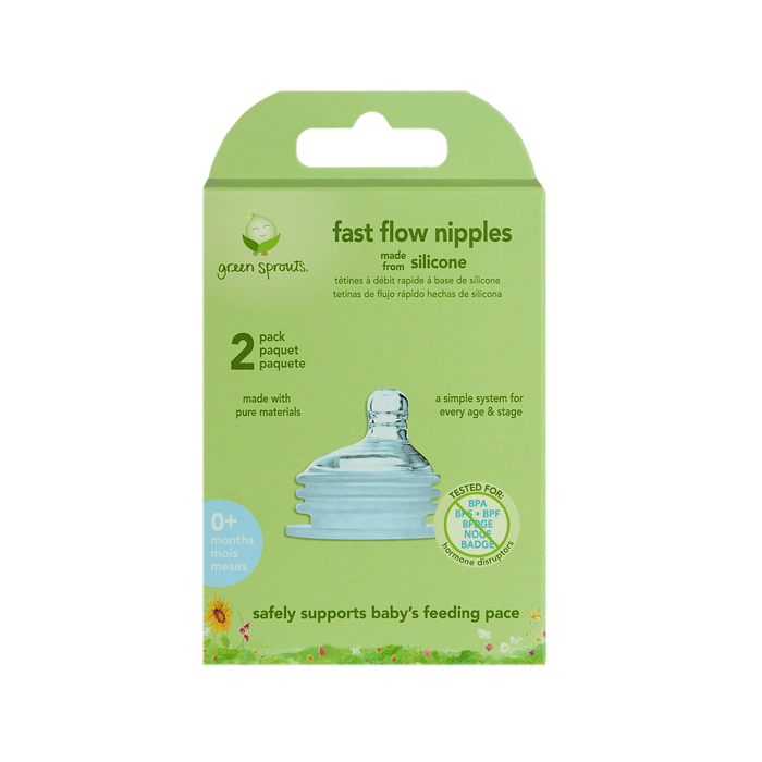 Green Sprouts Fast Flow Nipples Made From Silicone (2 Pack)