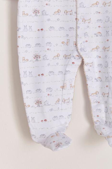 Babycottons In The Woods Footie White Kaki