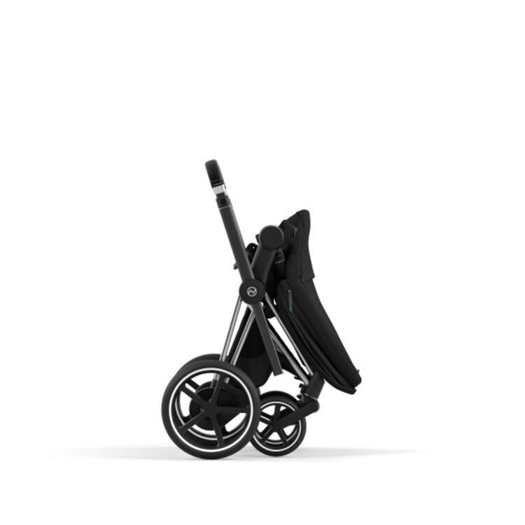 Cybex E-Priam 2 Stroller - Chrome/Black Frame + Deep Black Seat Pack