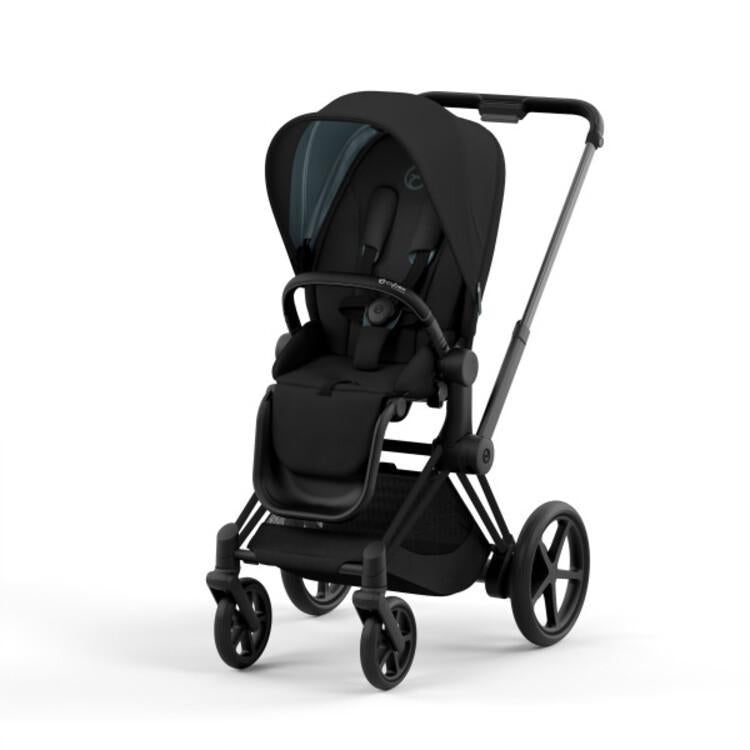 Cybex E-Priam 2 Stroller - Matte Black Frame + Deep Black Seat Pack