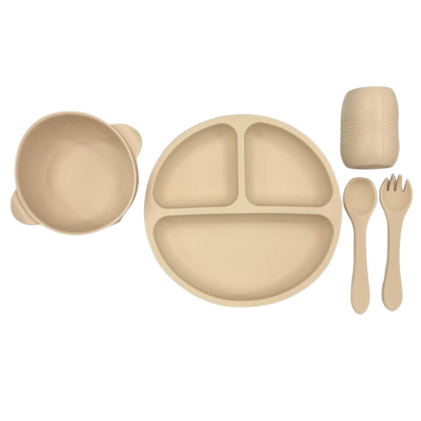 Luna Baby Silicone Baby Feeding Set - Beige