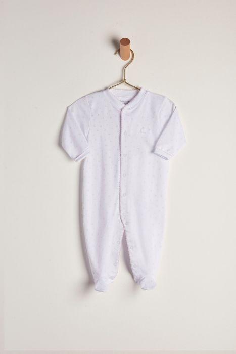 Babycottons Sleepy Night Footed Pajama White/Pink