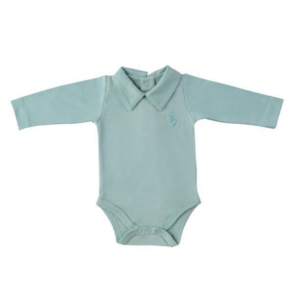 Pima Lima Long Sleeve Pointed Collar Bodysuit Mint