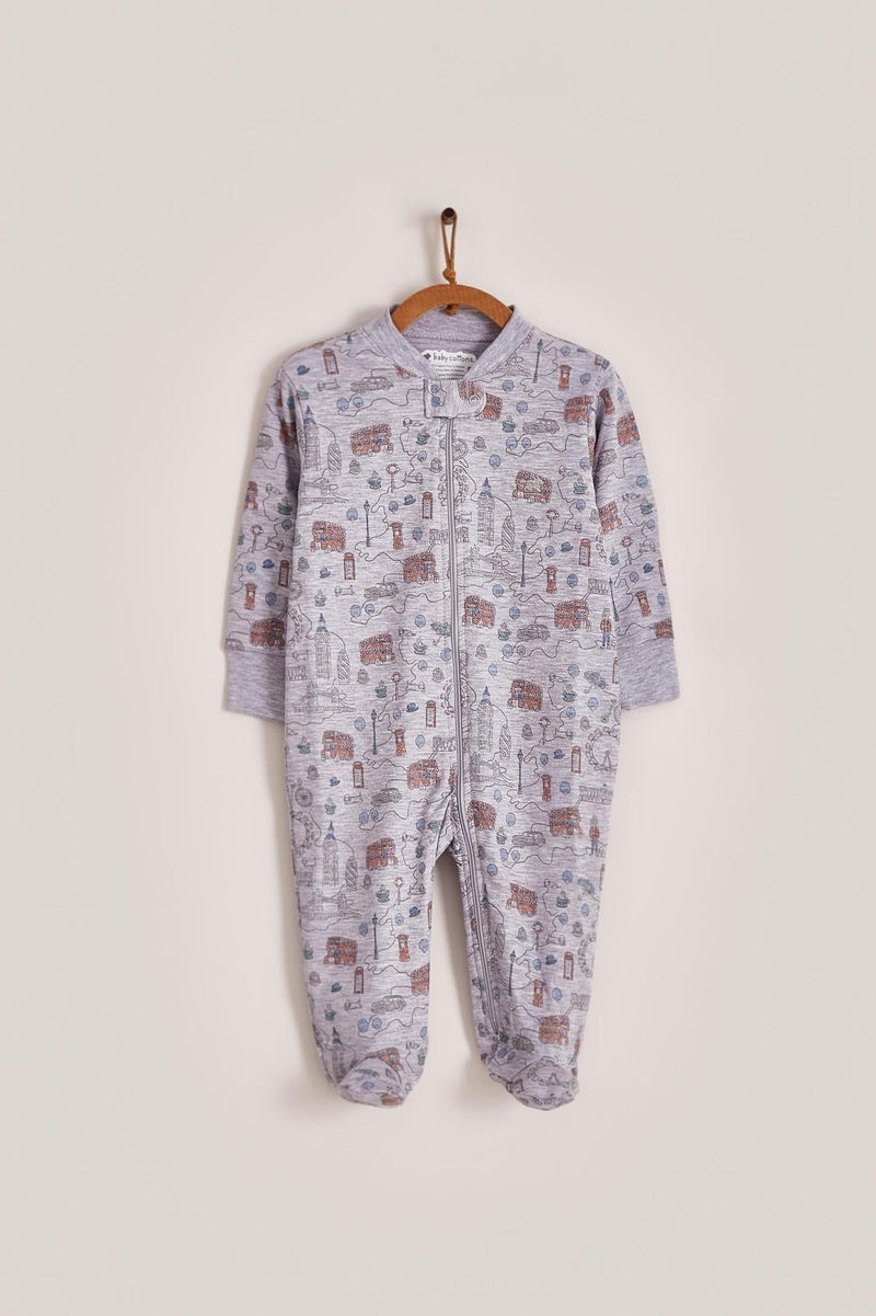 Babycottons London Zip Footed Pajama