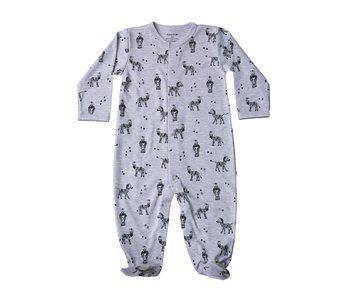 Noomie Snap Footie Gray Zebra