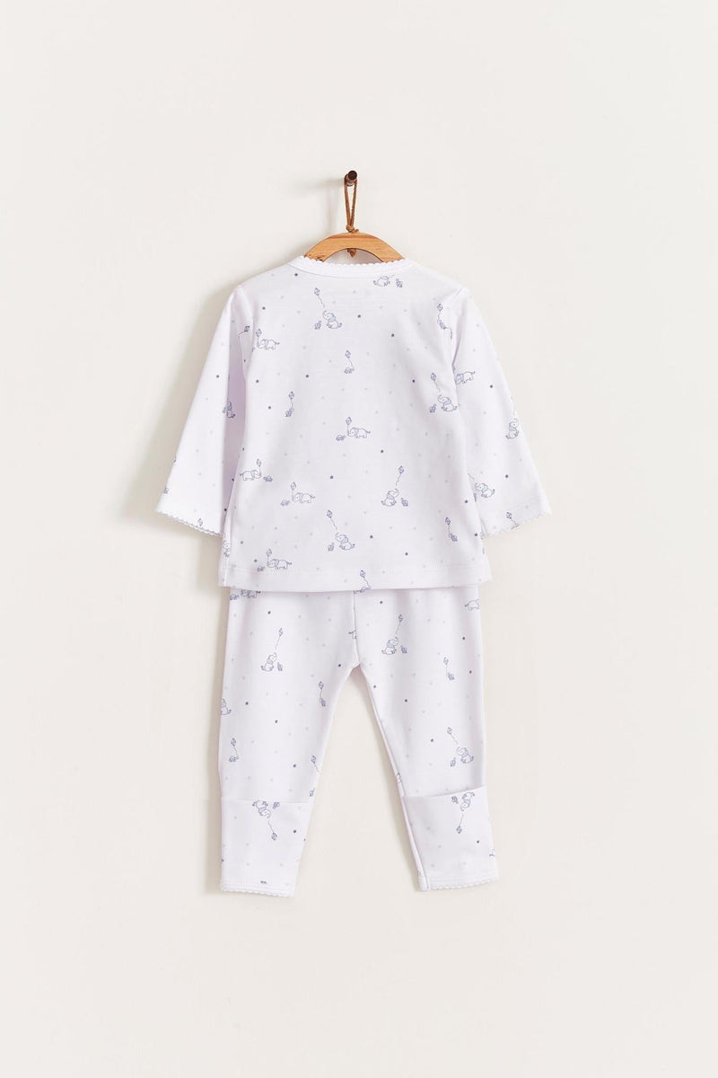 Babycottons Celine & Bernie Kimono Set White & Light Blue