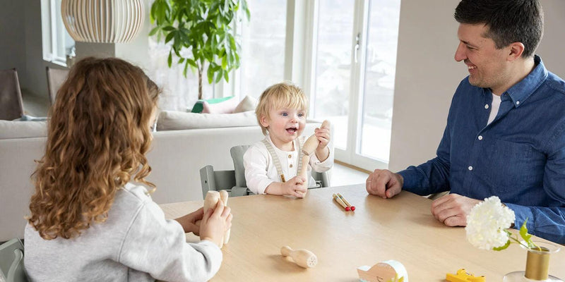 Stokke Tripp Trapp High Chair & Cushion With Tray - Storm Grey, Nordic Grey Cushion