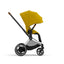 Cybex E-Priam 2 Stroller - Chrome/Brown Frame and Mustard Yellow Seat Pack