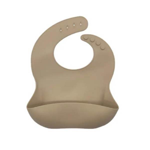 Luna Baby Silicone Baby Bib - Brown