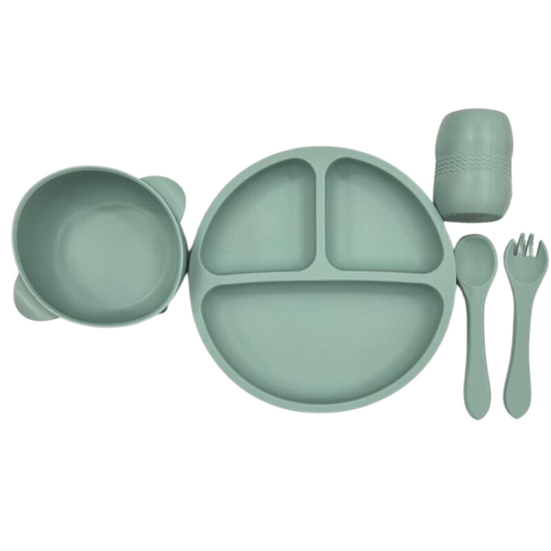 Luna Baby Silicone Baby Feeding Set - Green