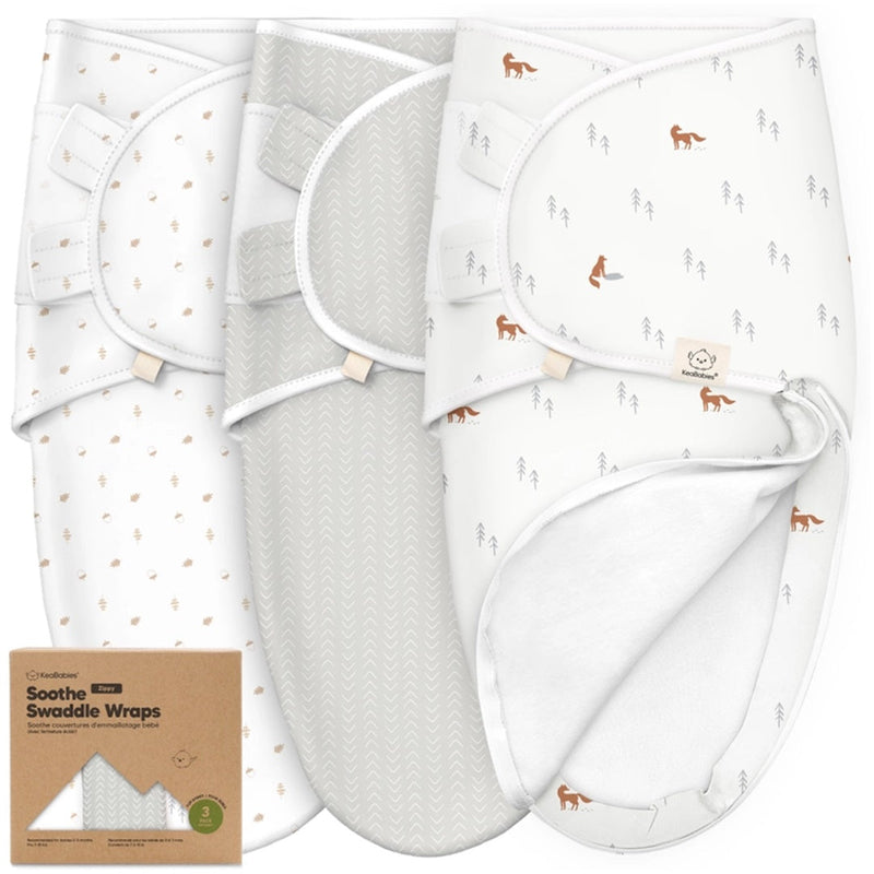 3pk Soothe Zippy Baby Swaddles 0-3 Months,Newborn Sleep Sack Forest