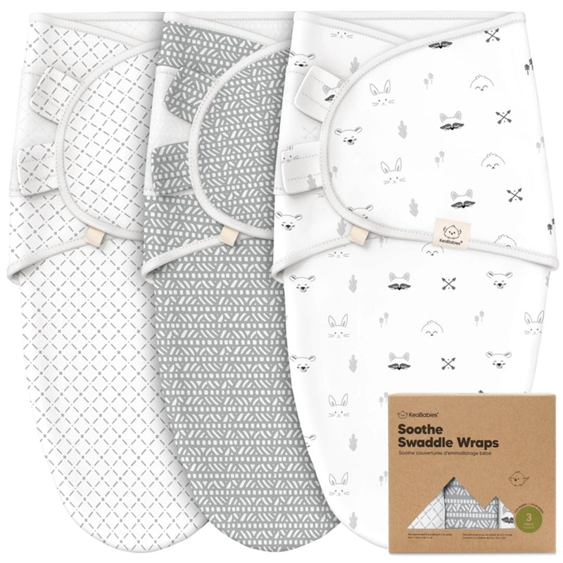 3pk Soothe Baby Swaddles 0-3 Months, Sleep Sack For Newborns Nordic