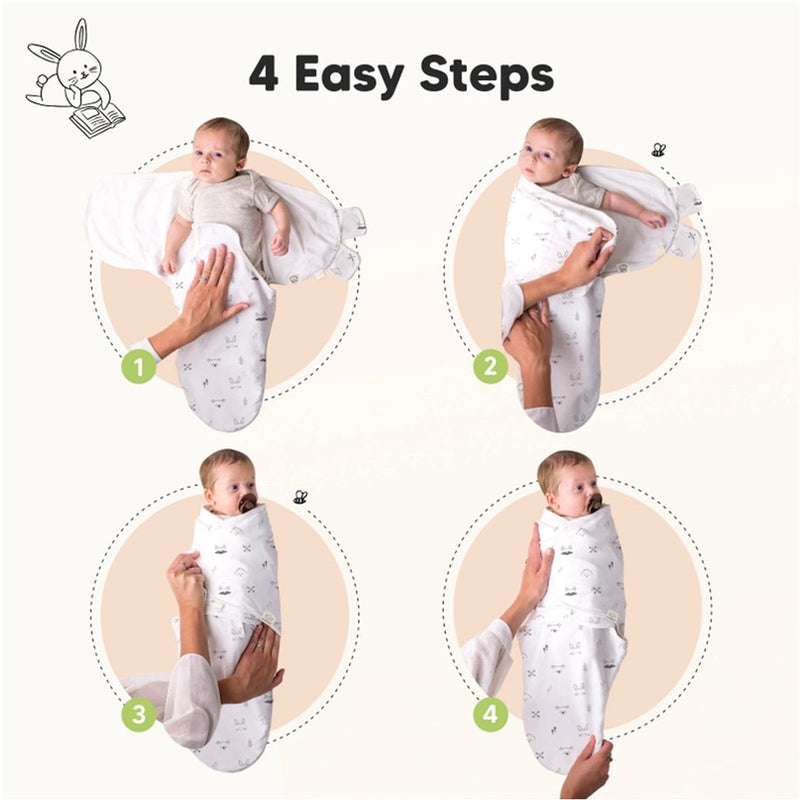 3pk Soothe Baby Swaddles 0-3 Months, Sleep Sack For Newborns Nordic