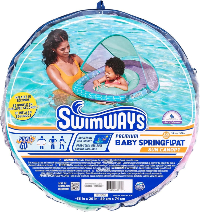 Swimways Baby Spring Float Sun Canopy - Mermaid