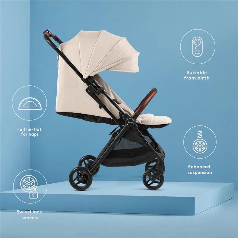 Silver Cross Jet 5 Compact Stroller - Almond White