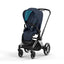 Cybex Priam 4 Stroller - Chrome/Black Frame and Nautical Blue Seat Pack