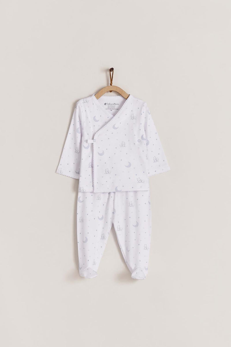 Babycottons Gustav In The Sky Kimono Set White & Light Blue