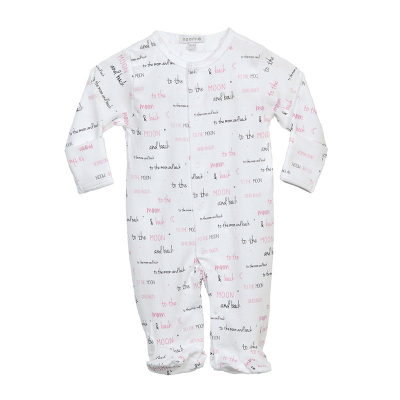 Noomie Snap Footie Moon & Back Pink