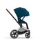 Cybex Priam 4 Stroller - Chrome/Brown Frame and Mountain Blue Seat Pack