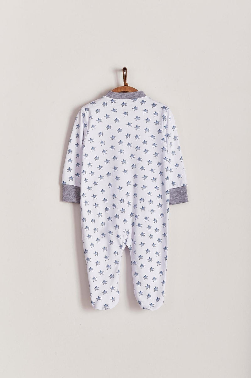 Babycottons Rain Stars Jill Footed Pajama Blue