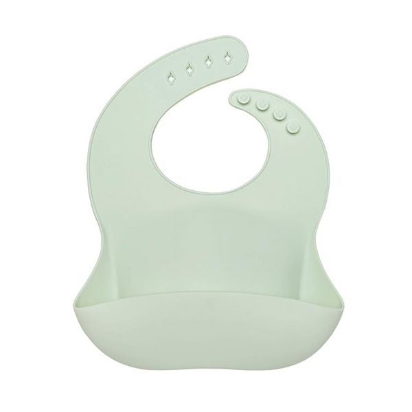 Luna Baby Silicone Baby Bib - Light Green