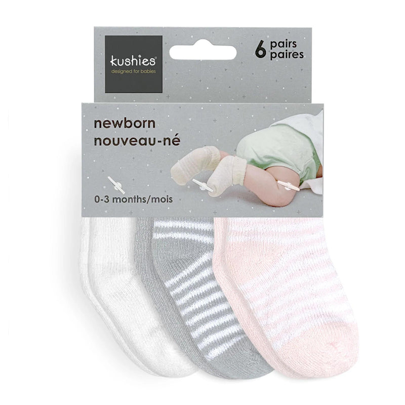 Kushies Baby Girl Terry Socks 6 Pack