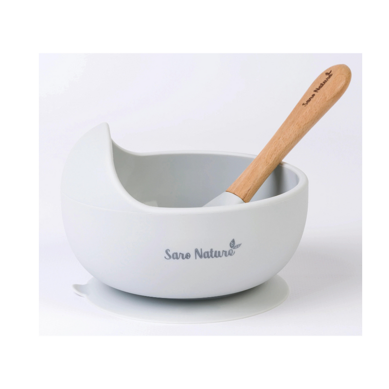 Saro Nordic Wave Bowl Feeding Set - Grey