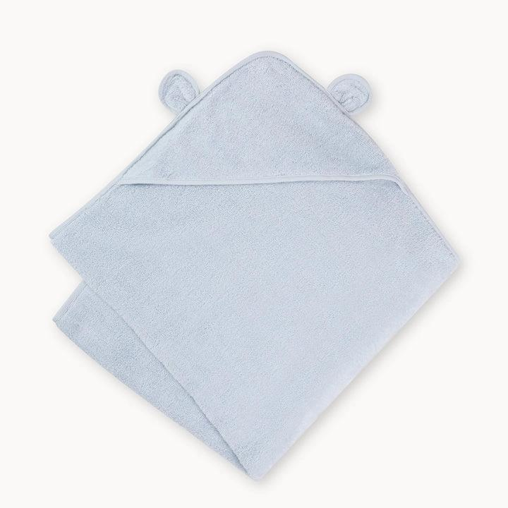 Natemia Organic Cotton Hooded Towel For Babies and Toddlers - Light Blue