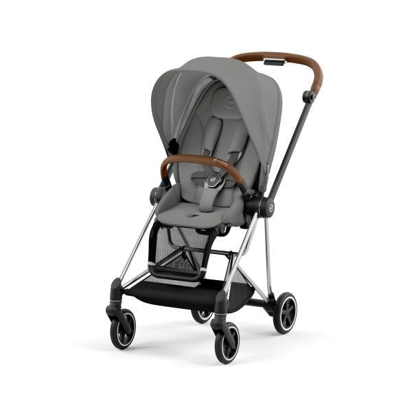 Cybex Mios 3 Stroller - Chrome/Brown Frame and Soho Grey Seat Pack