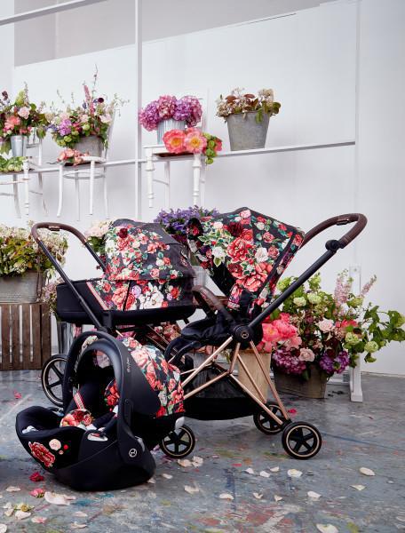 Cybex Priam 4/E-Priam 2 Lux Carry Cot - Spring Blossom Dark