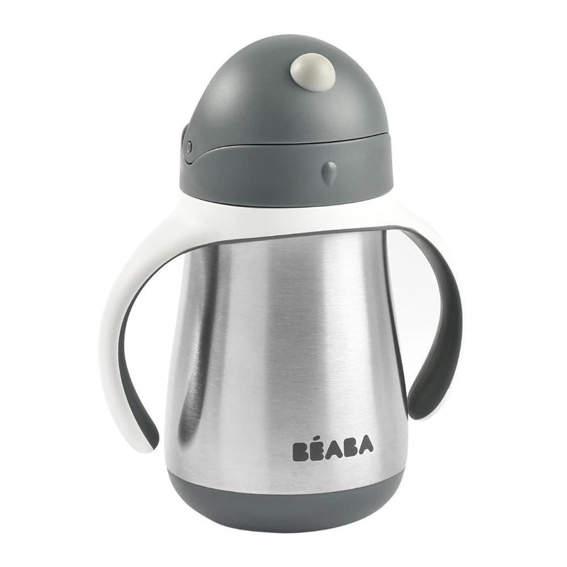 Beaba Stainless Steel Straw Sippy Cup - Charcoal