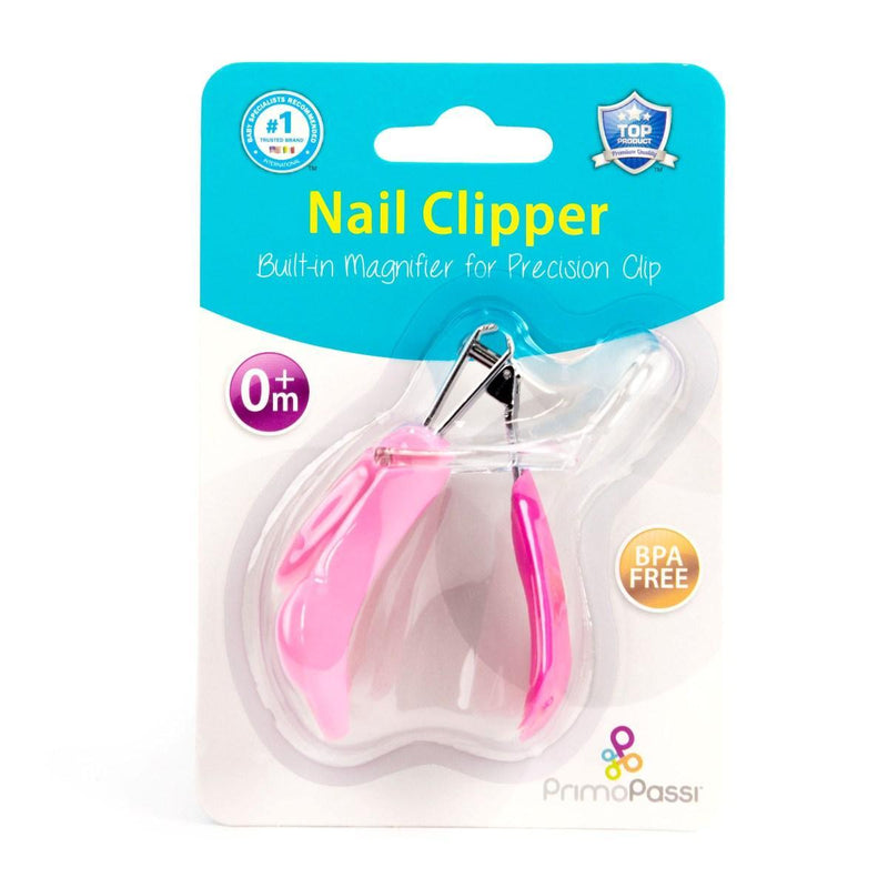 Primo Passi Nail Clipper W/ Magnifier (Pink)