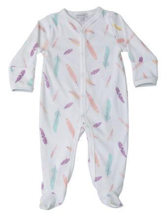 Noomie Snap Footie Pink Feathers