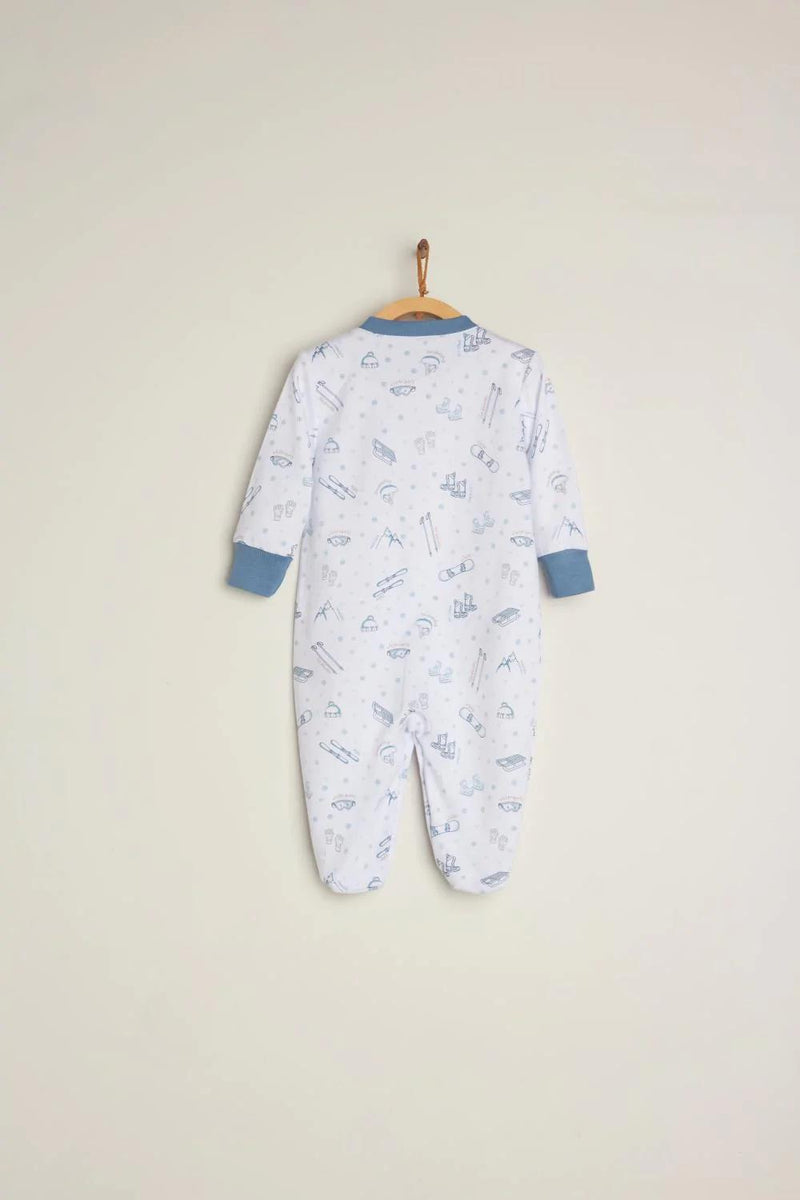 Babycottons Ski Footed Pajama - Blue