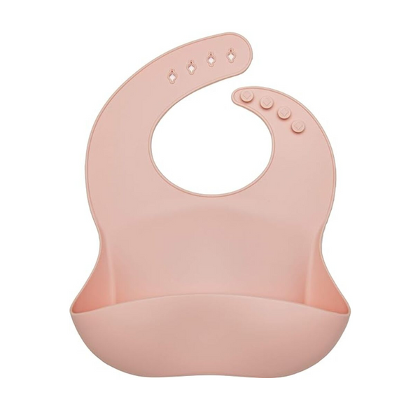 Luna Baby Silicone Baby Bib - Soft Pink