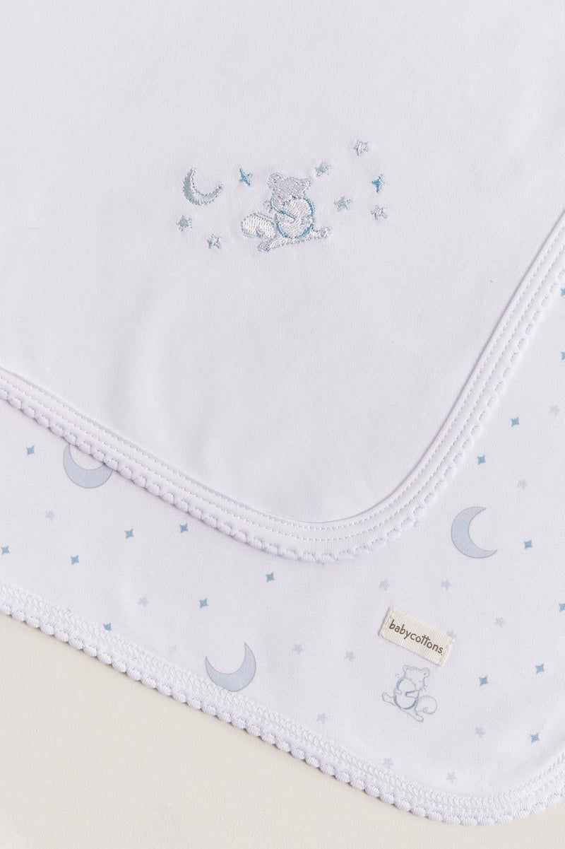 Babycottons Gustav In The Sky Small Blanket White & Light Blue