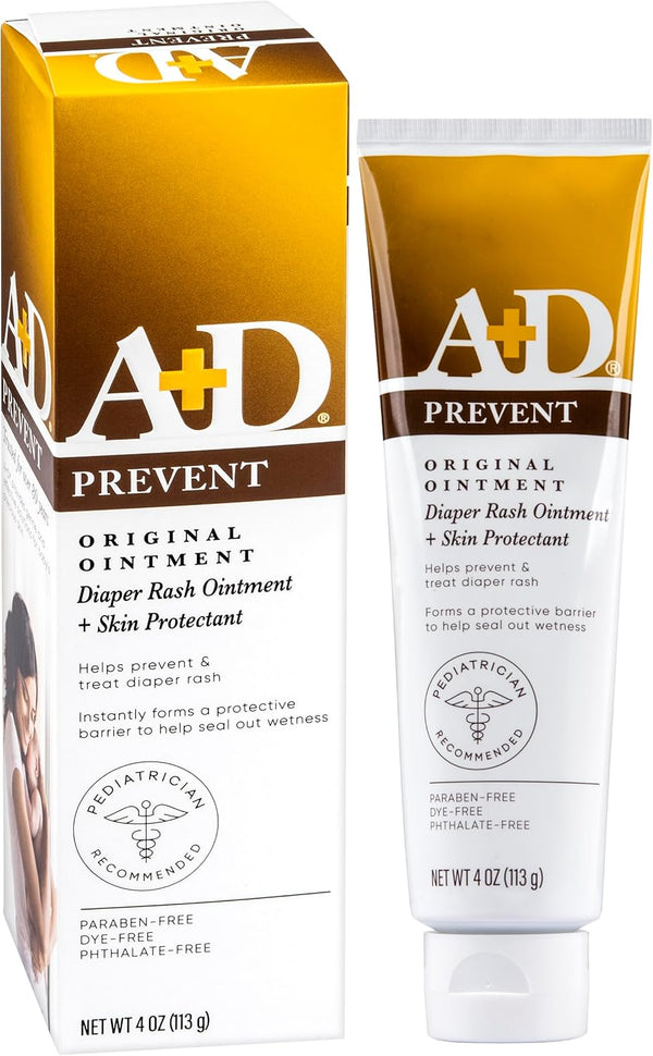 A+D Original Diaper Rash + Skin Protectant Ointment, 4.0 oz