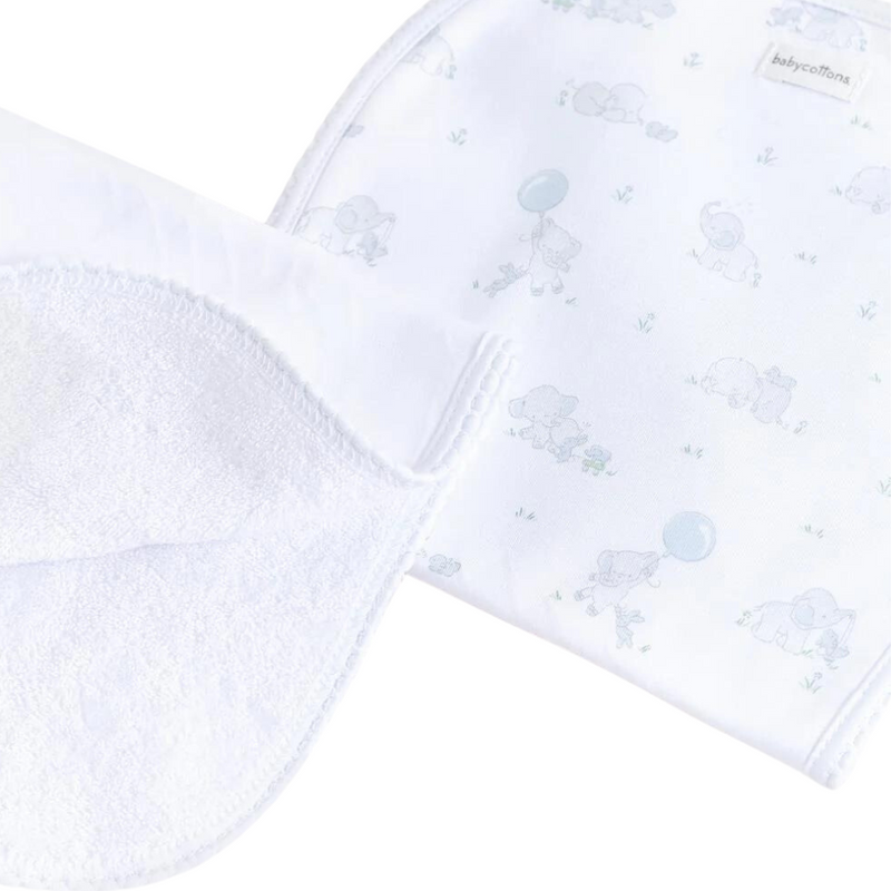 Babycottons Alfred & Colette Burp Cloths 2 Pack - Blue