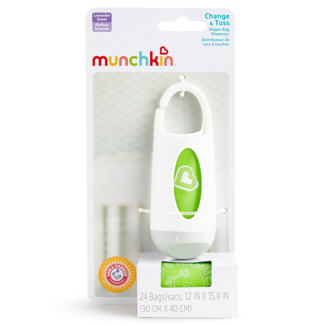 Munchkin Arm & Hammer Change & Toss Diaper Bag Dispenser - Green