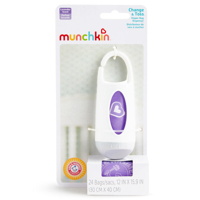 Munchkin Arm & Hammer Change & Toss Diaper Bag Dispenser - Purple