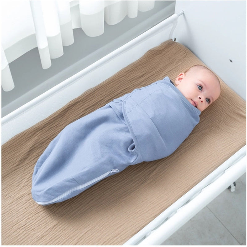 Baby Easy Swaddle Blankets w/ Zipper - 3 Pack By Comfy Cubs (Stone/Pacific Blue/Nomadic Blue)